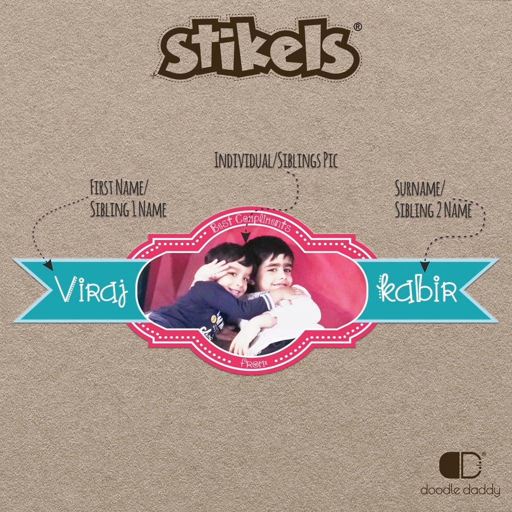 Personalised gift stickers - Compliments - Stikels by Doodle Daddy
