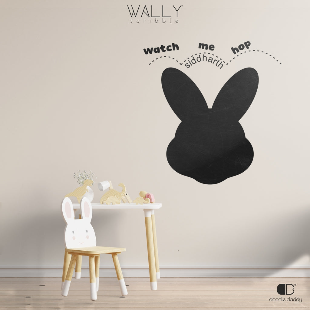 Chalkboard Bunny Rabbit - Wally Scribble by Doodle Daddy