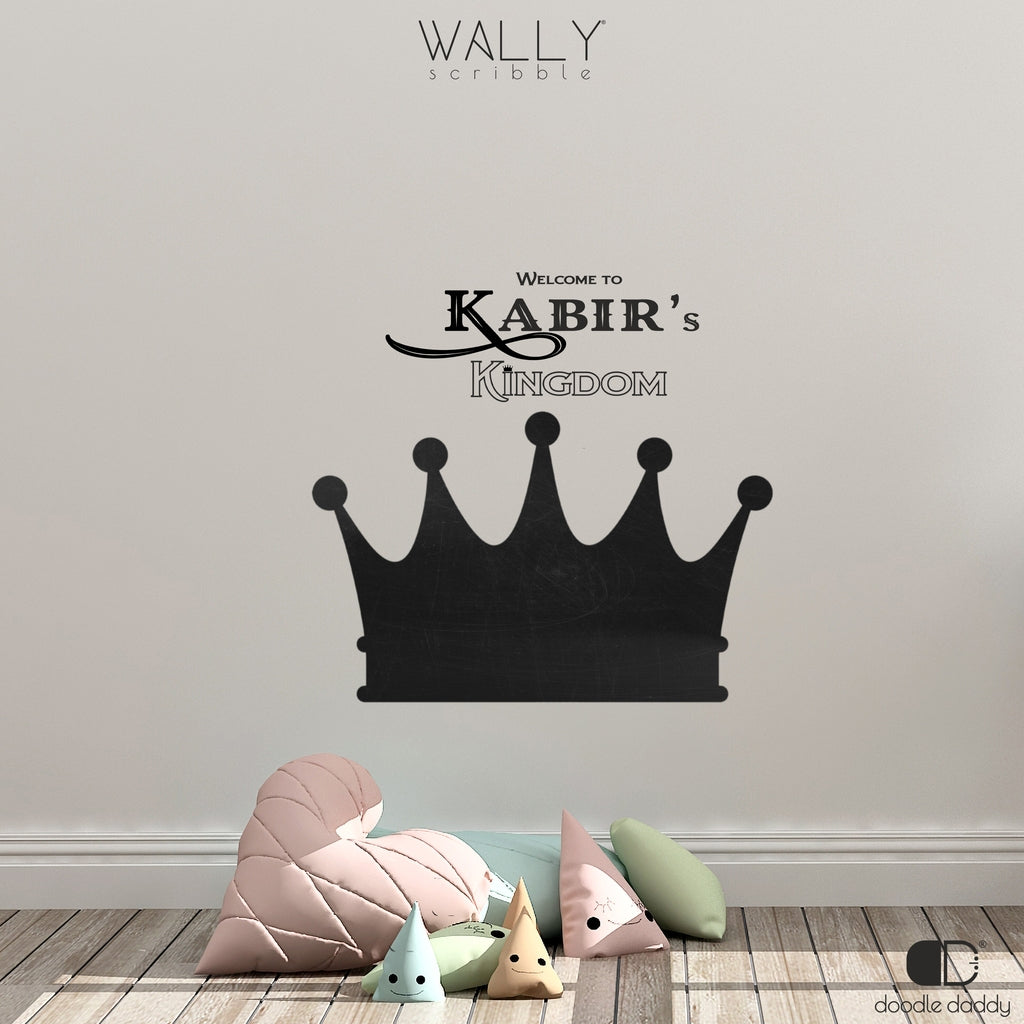 Crown shape personalised chalkboard - Wally Scribble by Doodle Daddy