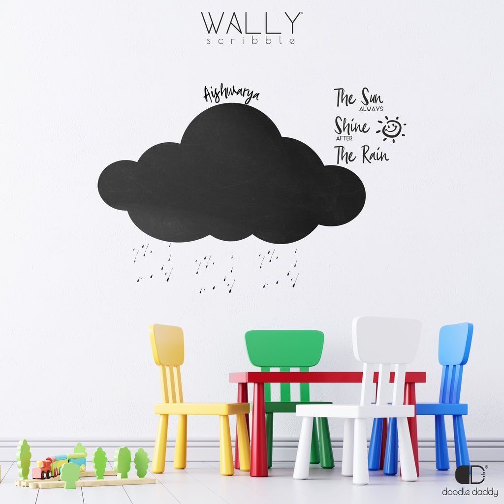 Clouds Shape Personalised Chalkboard - Wally Scribble by Doodle Daddy