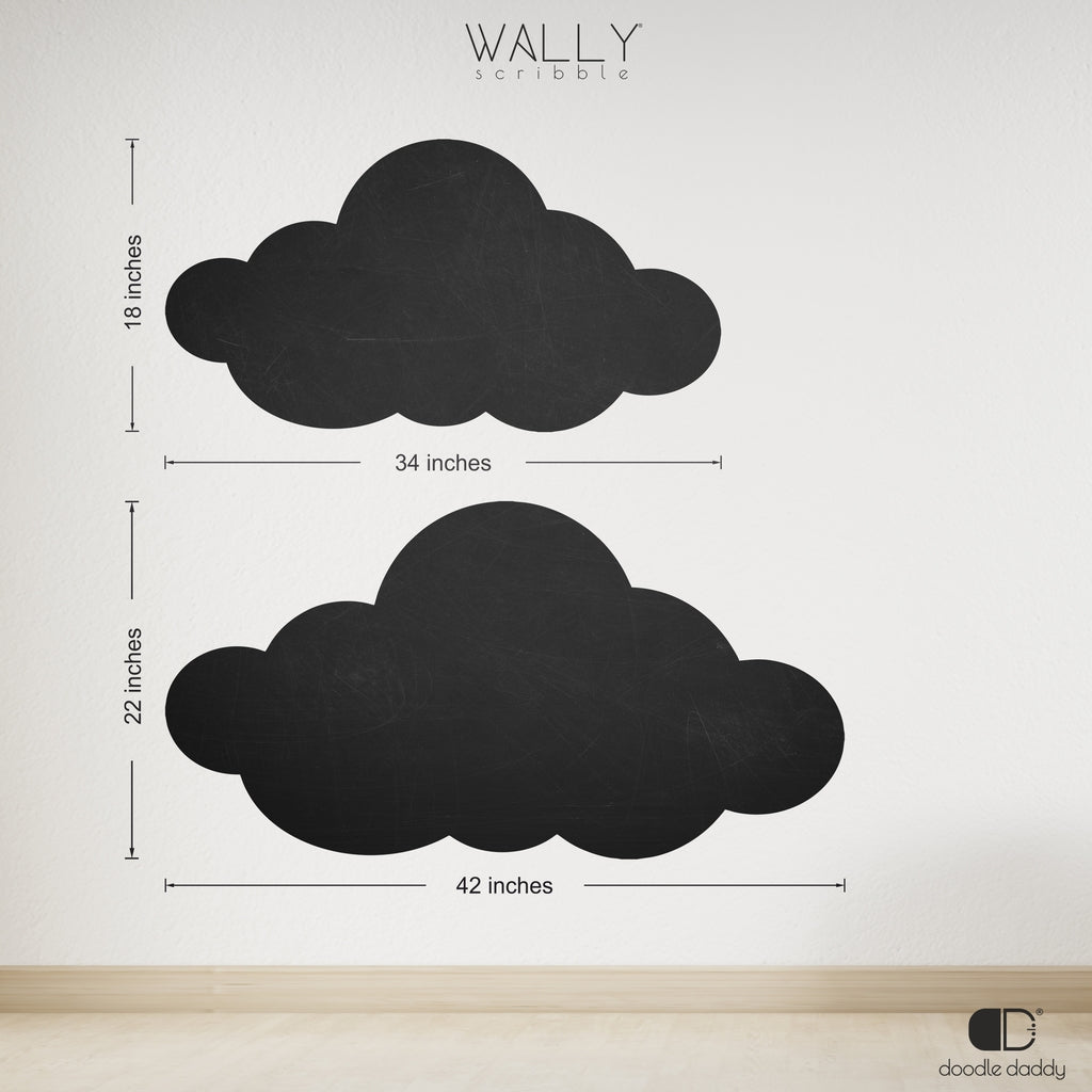 Clouds Shape Personalised Chalkboard - Wally Scribble by Doodle Daddy