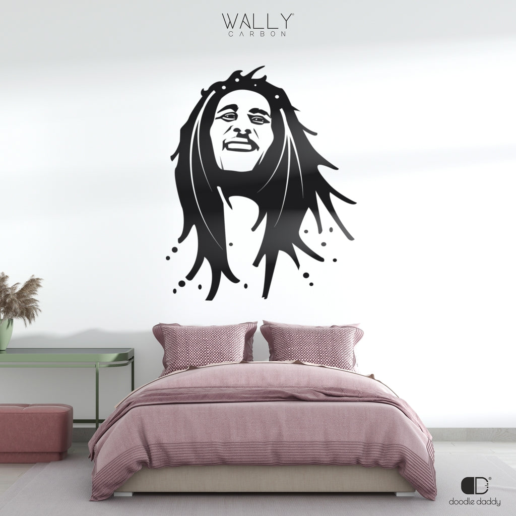 Bob Marley Wall Decal - Wally Carbon by Doodle Daddy