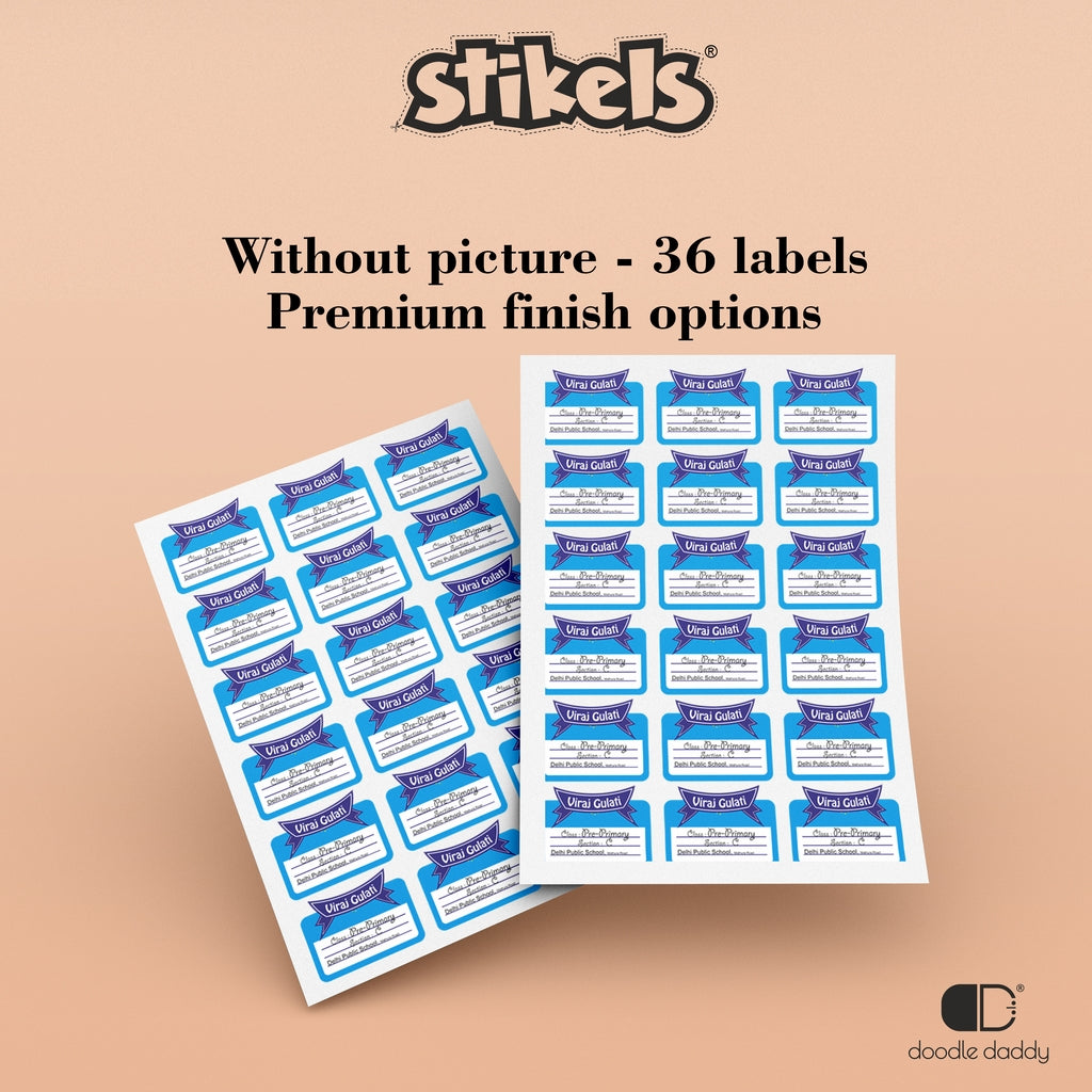 Stikels - Personalised School Notebook stickers