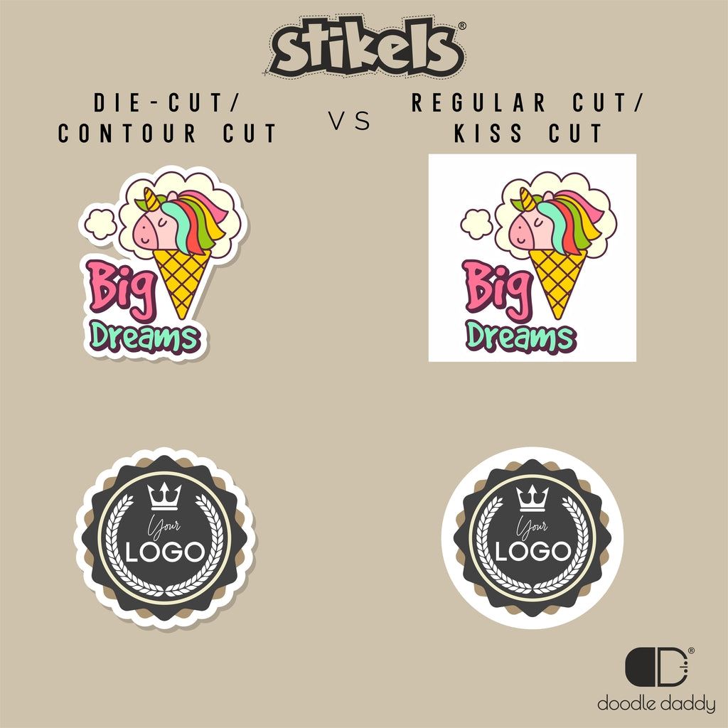 custom die cut stickers - custom design - Stikels by Doodle Daddy