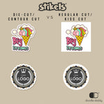 custom die cut stickers - custom design - Stikels by Doodle Daddy